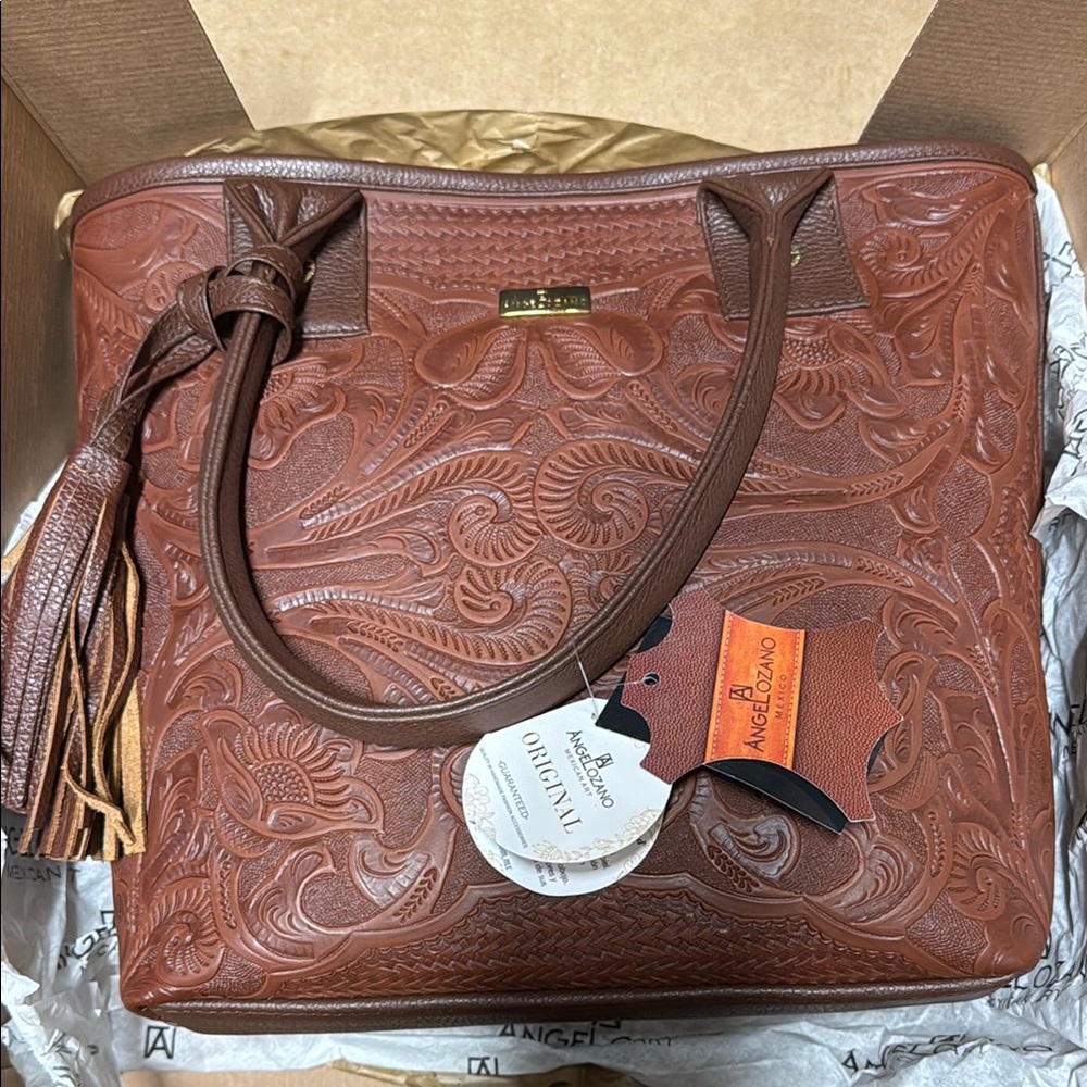 Rich Brown Leather Authentic Mexican Purse Angelozano